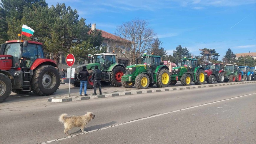 Земеделският протест с пътна блокада при село Карапелит